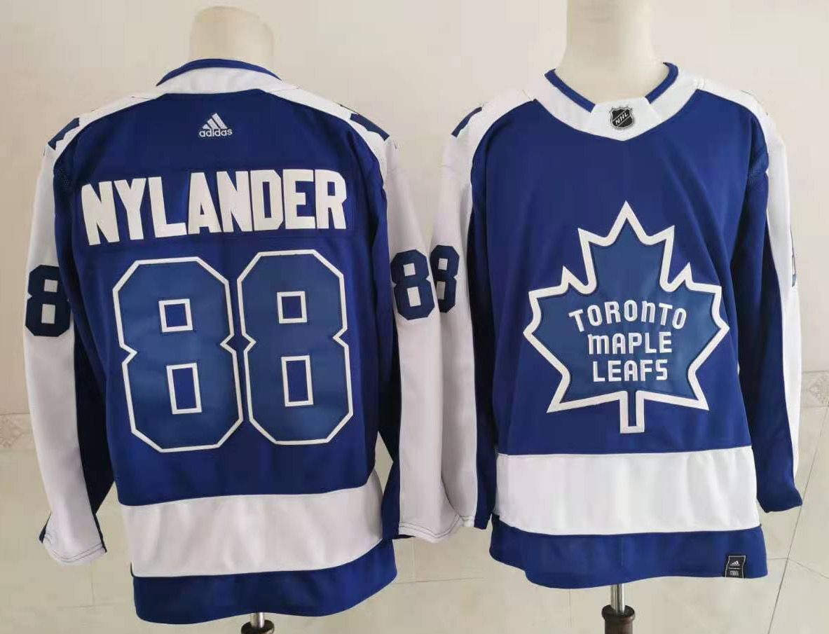 Men Toronto Maple Leafs #88 Nylander Blue Authentic Stitched 2021 Adidias NHL Jersey